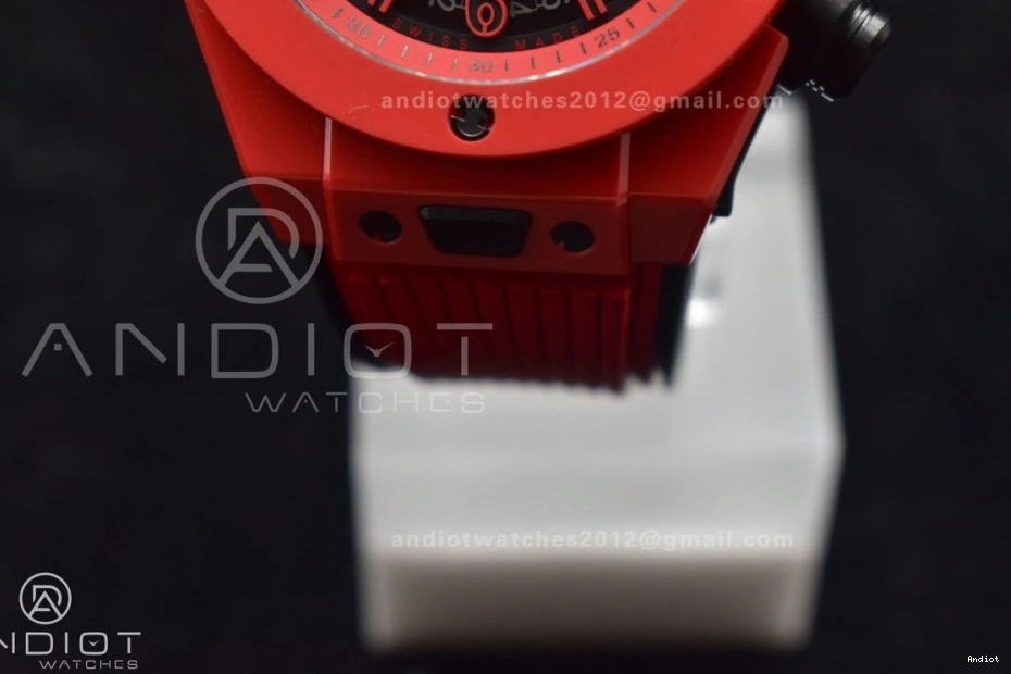 Rubber 1:1 Red Big A1280 Skeleton on Strap Unico Dial Best Edition Magic BBF Ceramic Bang Red 1207